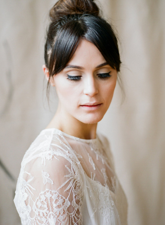 Top knot bridal hairstyle