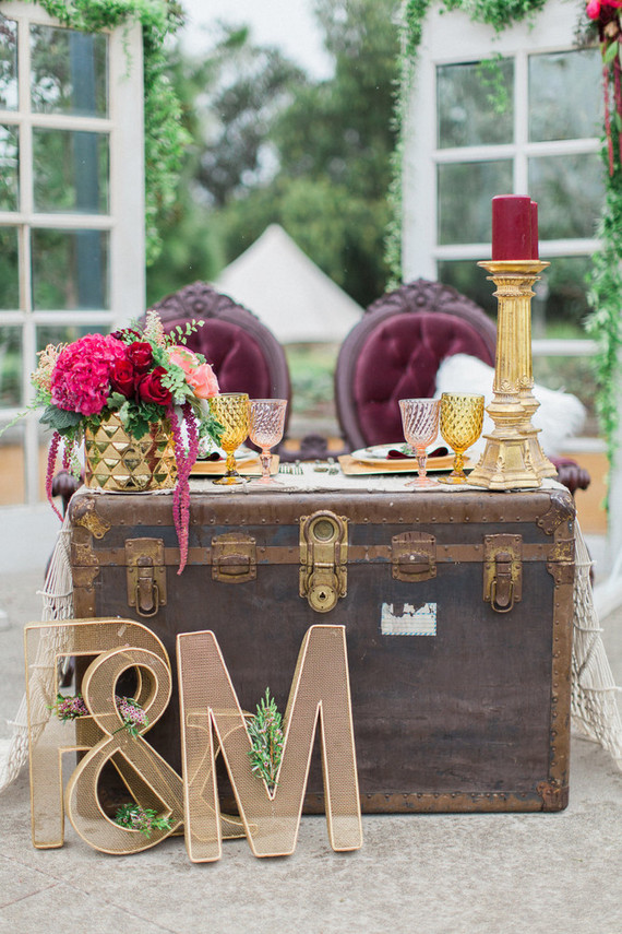 Rustic sweetheart wedding table