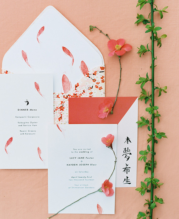 Modern Asian inspired spring wedding ideas