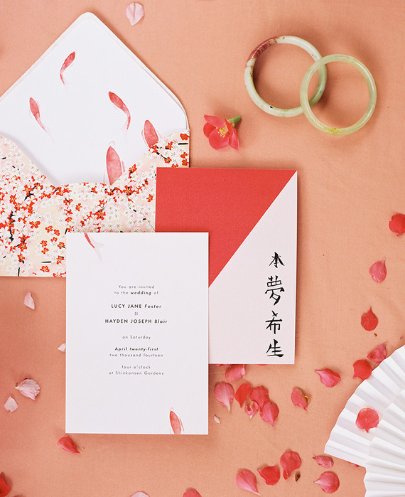 Modern Asian inspired spring wedding ideas