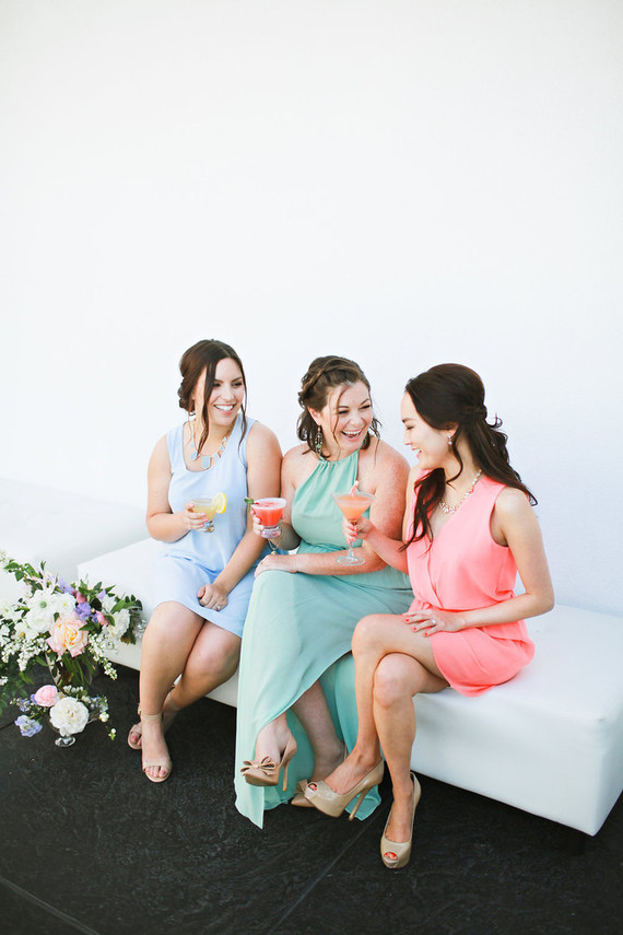 Pastel bridesmaid dresses