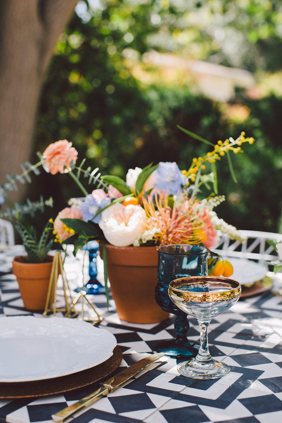 Bohemian modern wedding decor