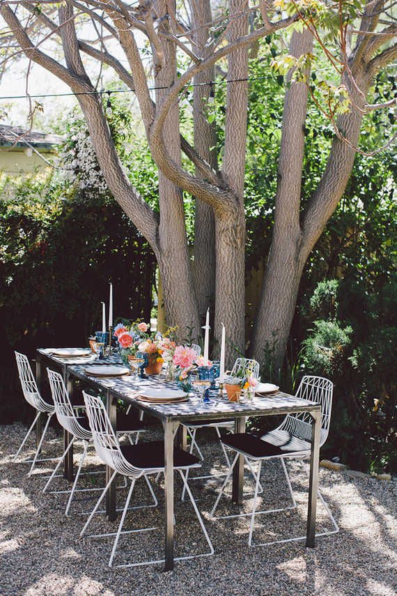 Bohemian modern wedding decor