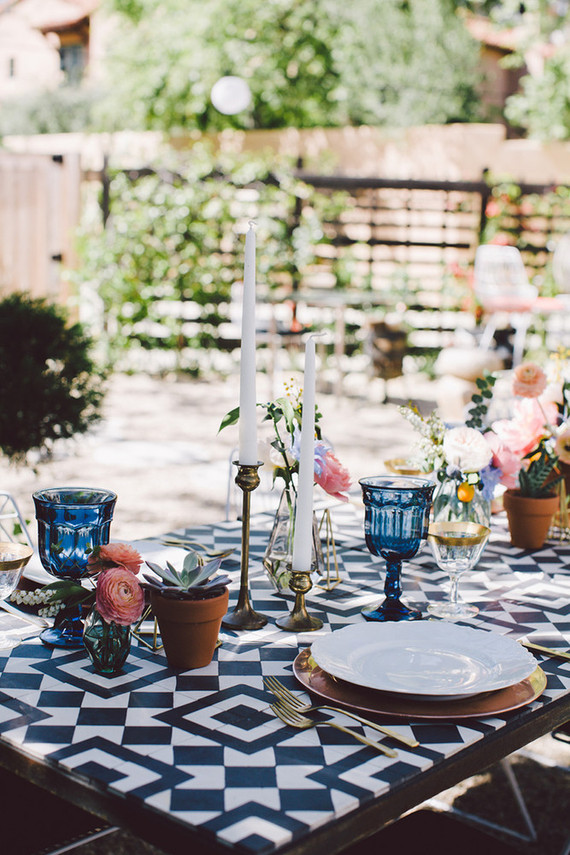 Bohemian modern wedding decor