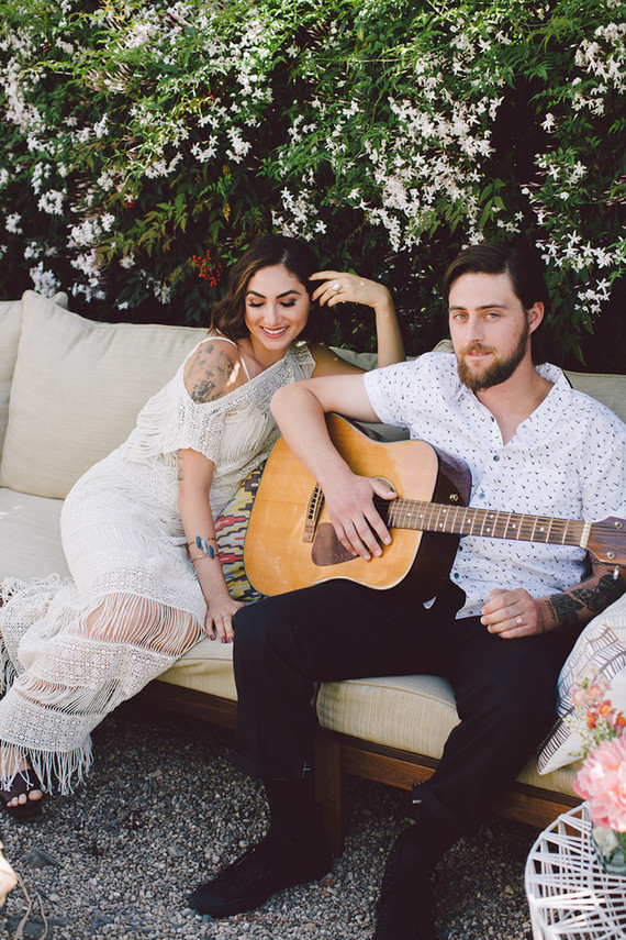 Bohemian modern wedding decor