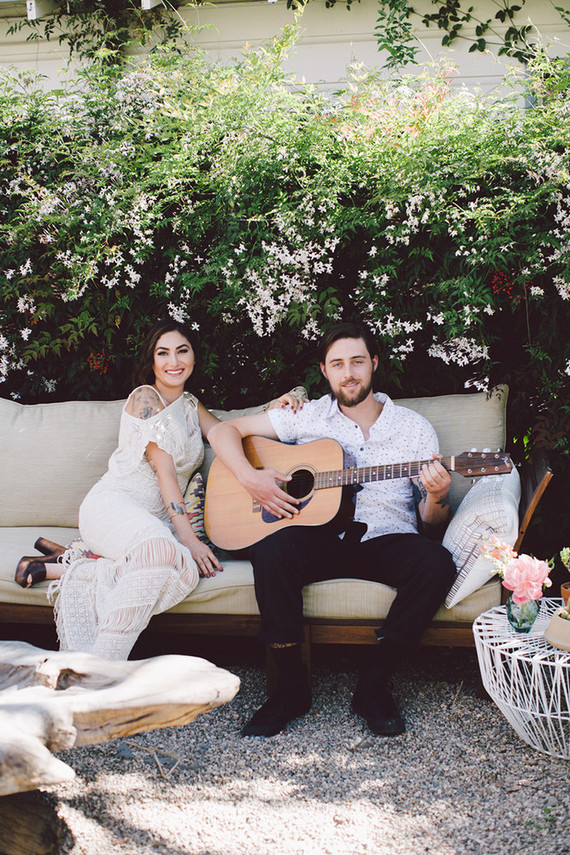 Bohemian modern wedding decor