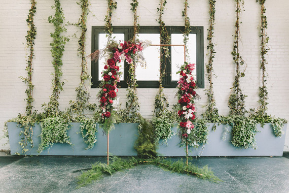 Botanical ceremony backdrop
