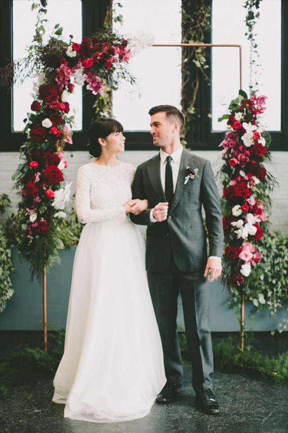 Botanical ceremony backdrop