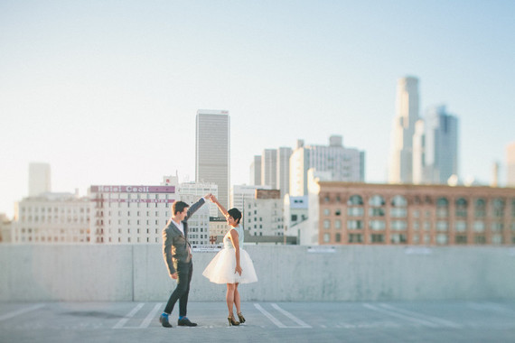 Cityscape wedding portrait