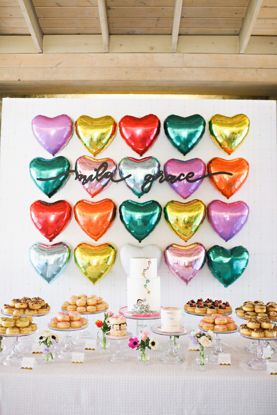 heart themed 1st birthday