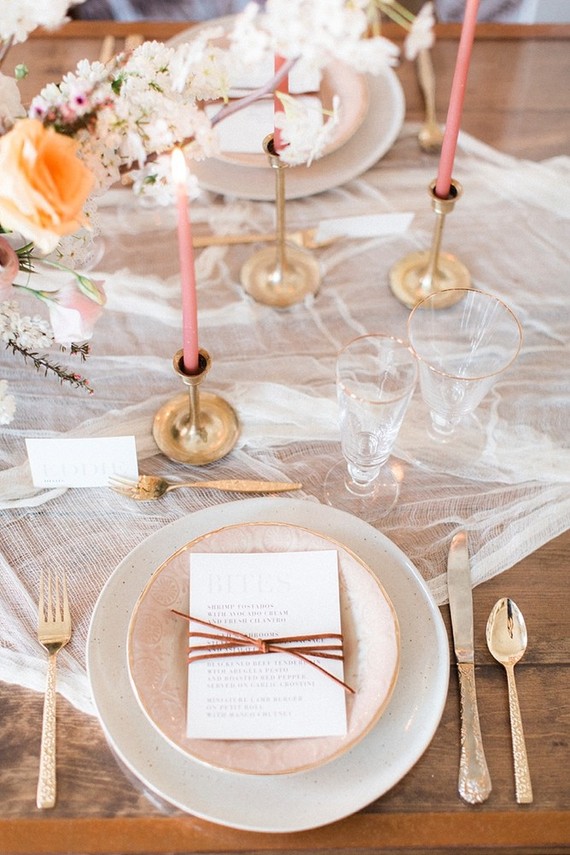 Brown, pink, and gold wedding ideas
