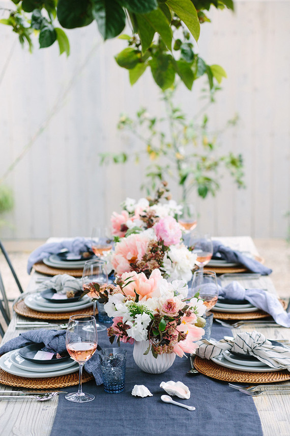 Summer oysters and rose party with 100 Layer Cake and Crate and Barrel Inspiration