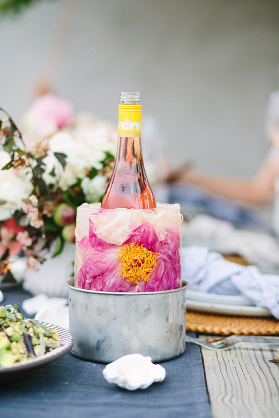 DIY floral wine chiller