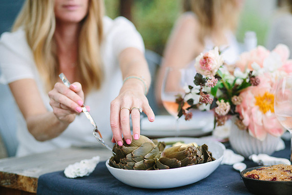Summer oysters and rose party with 100 Layer Cake and Crate and Barrel Inspiration
