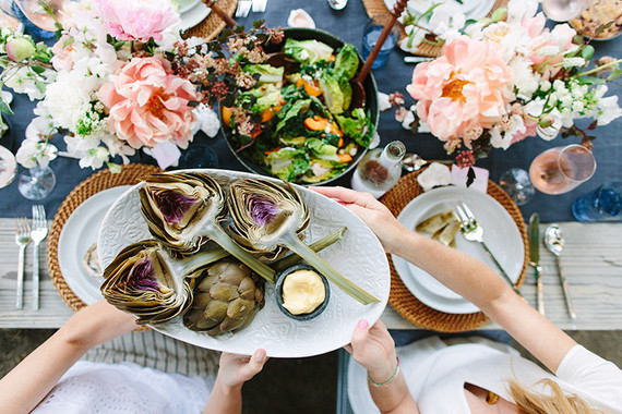 Summer oysters and rose party with 100 Layer Cake and Crate and Barrel