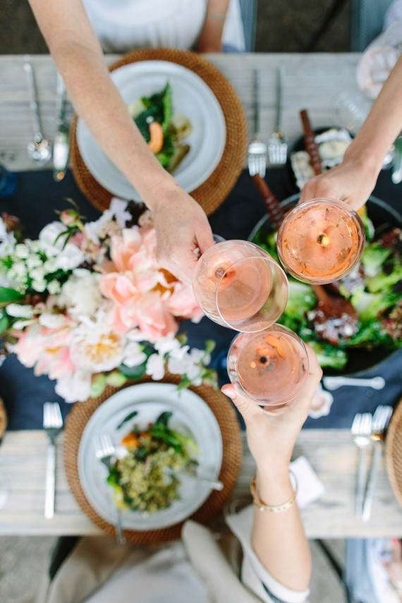 Summer oysters and rose party with 100 Layer Cake and Crate and Barrel Inspiration
