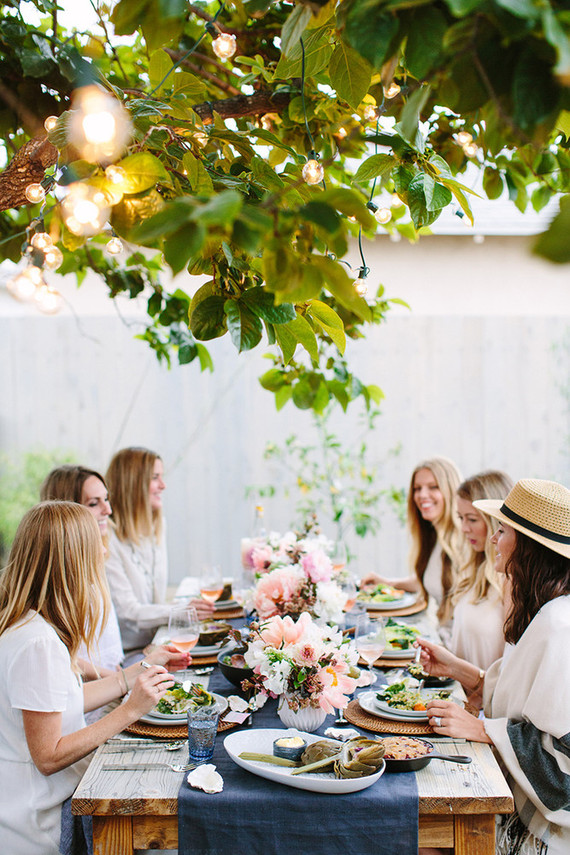 Summer oysters and rose party with 100 Layer Cake and Crate and Barrel Inspiration