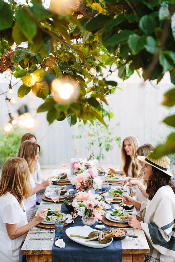 Summer oysters and rose party with 100 Layer Cake and Crate and Barrel Inspiration