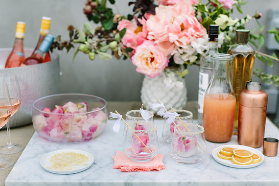 Rose and oysters party with Crate and Barrel and 100 Layer Cake