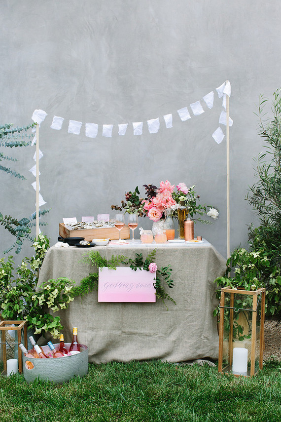 Rose and oysters party with Crate and Barrel and 100 Layer Cake Inspiration