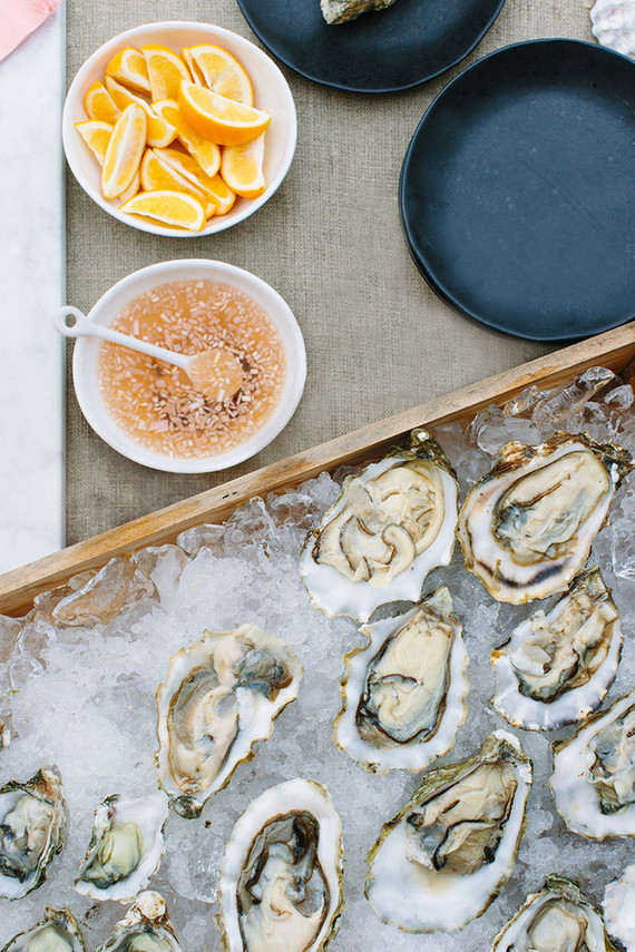 Rose and oysters party with Crate and Barrel and 100 Layer Cake