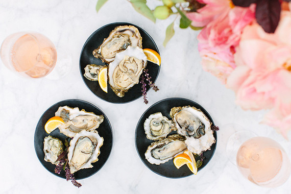 Rose and oysters party with Crate and Barrel and 100 Layer Cake