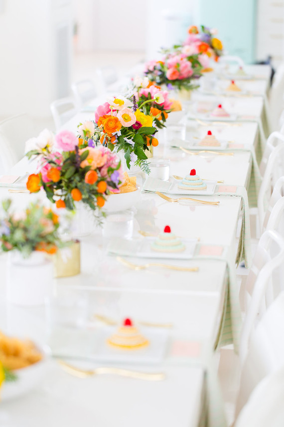 colorful bridal shower table