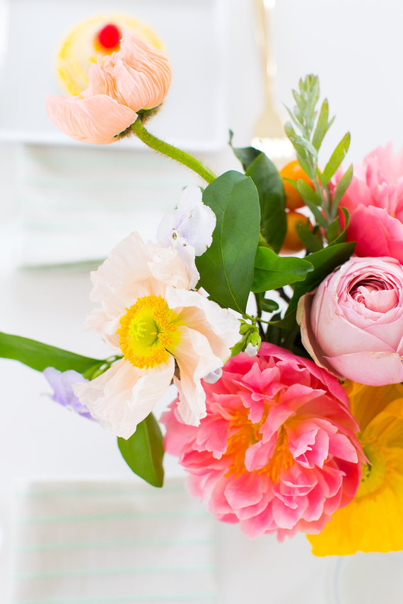 colorful bridal shower florals