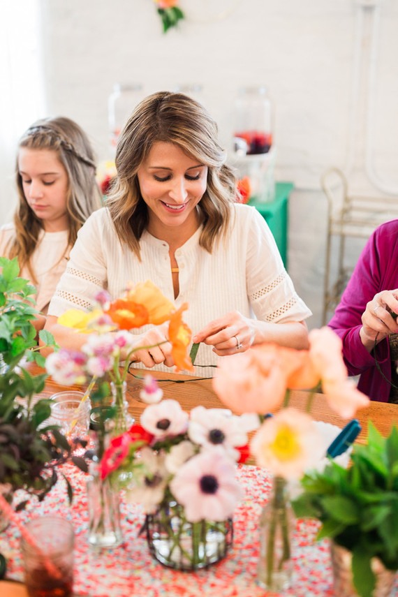 Floral mother-daughter brunch
