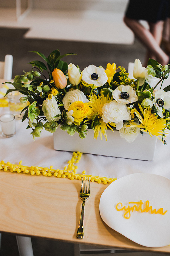 Sunny yellow baby shower ideas