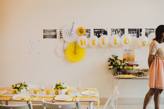 Sunny yellow baby shower ideas