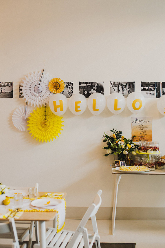 Sunny yellow baby shower ideas