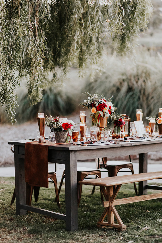 Copper and red wedding ideas