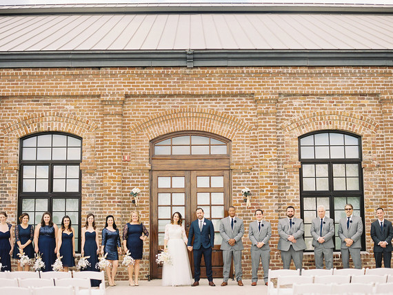 Navy and gold Savannah wedding