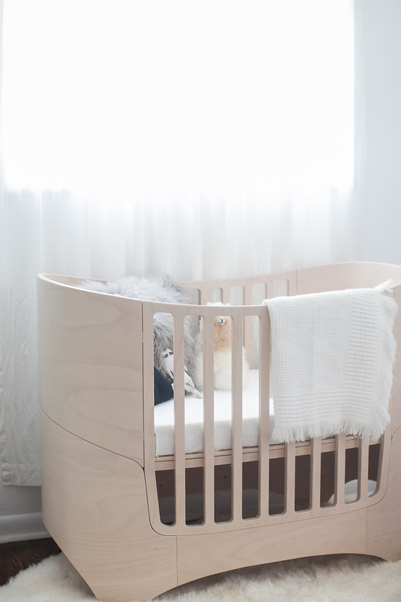 white and wood bohemian modern nursery Inspiration