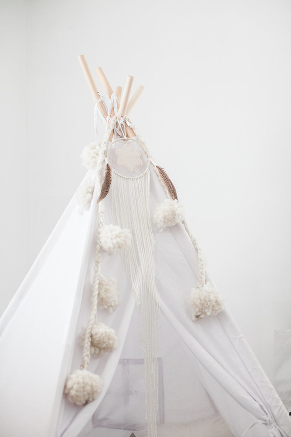 all white bohemian modern nursery