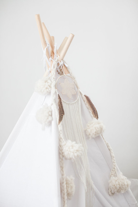 all white bohemian modern nursery