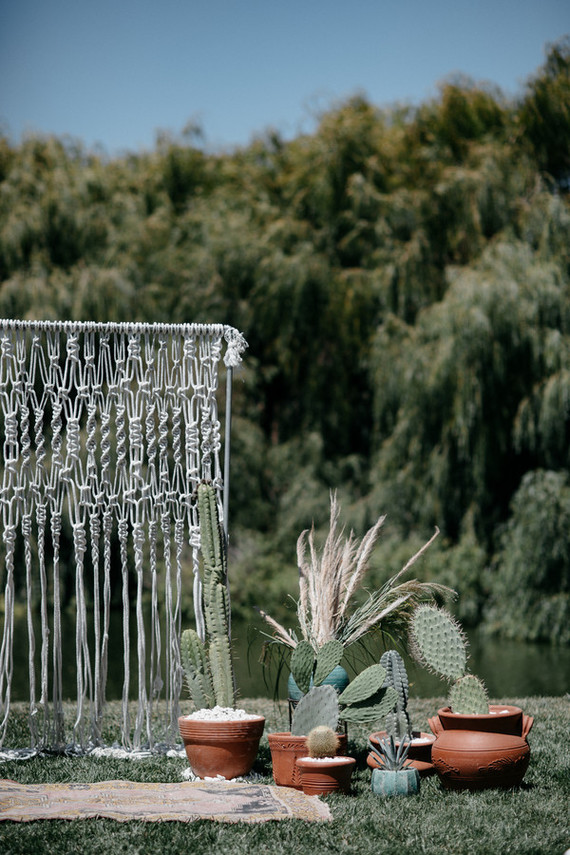 Macrame ceremony backdrop