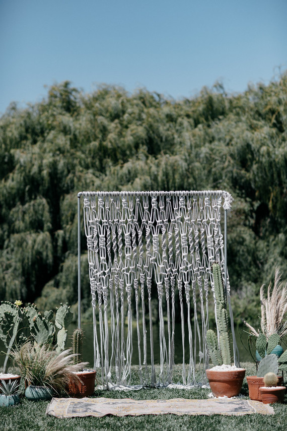 Macrame ceremony backdrop
