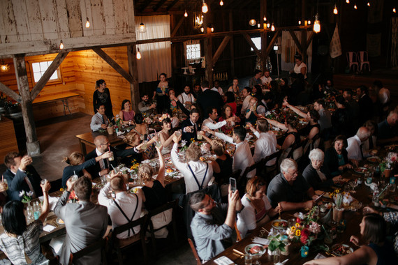 Barn wedding reception