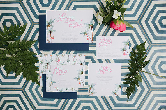 Tropical wedding invitations