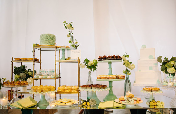 Mint green dessert table
