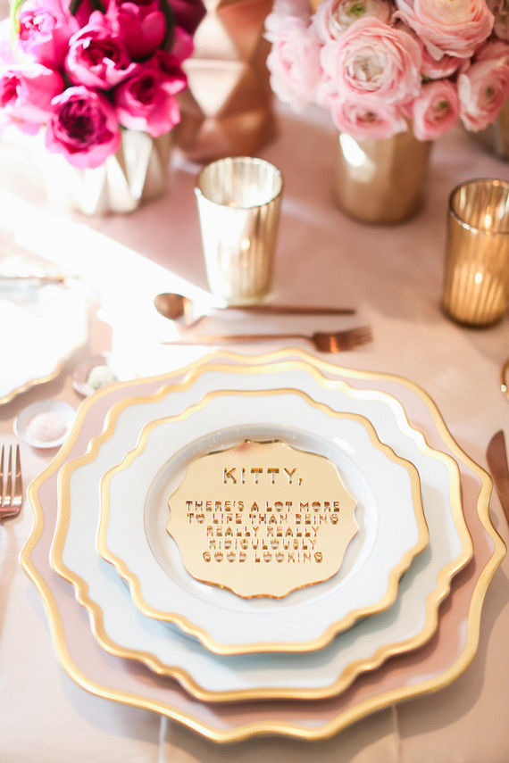 Vintage pink wedding decor