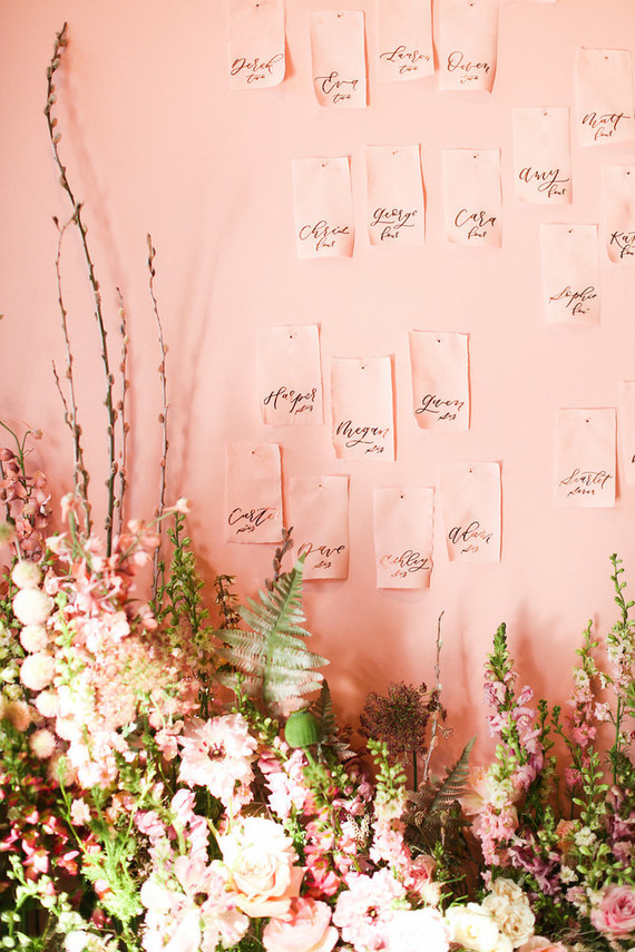 Pink wedding decor