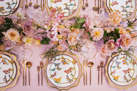 Pink wedding decor