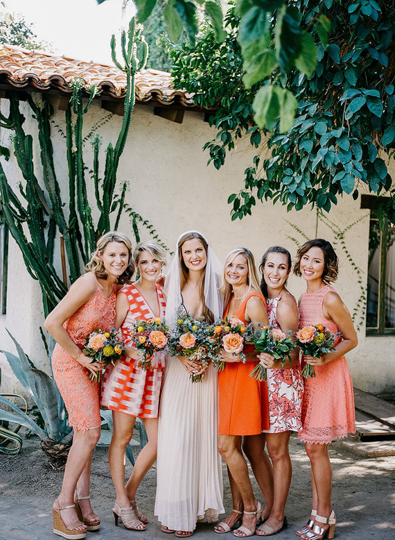 Orange bridesmaid dresses