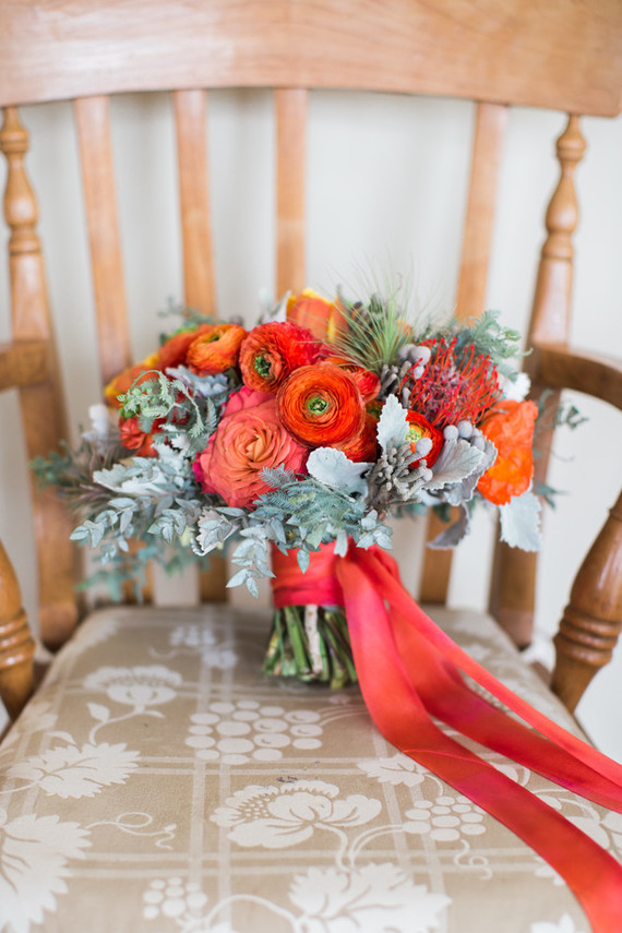 Red bridal bouquet