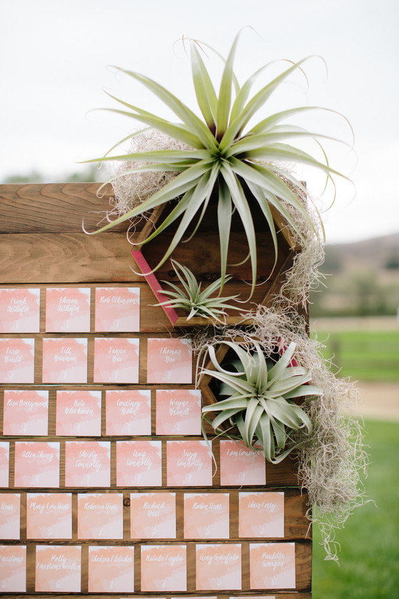 Watercolor escort cards