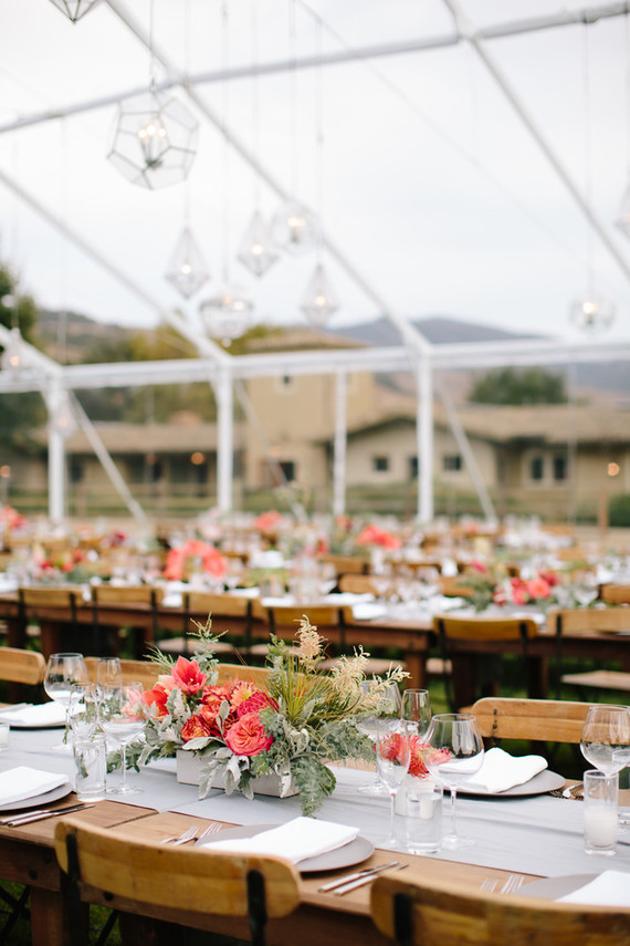Rustic wedding reception decor