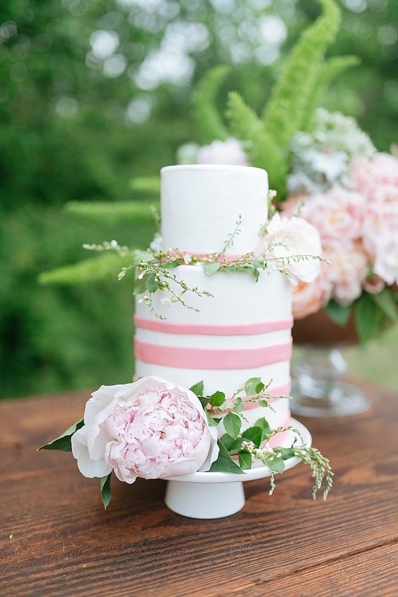 Pink garden baby shower cake